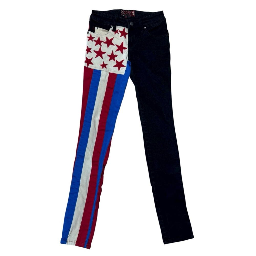 Tripp NYC Skinny Jeans American Flag USA Patriotic Size 24/0 Grunge Punk Rock